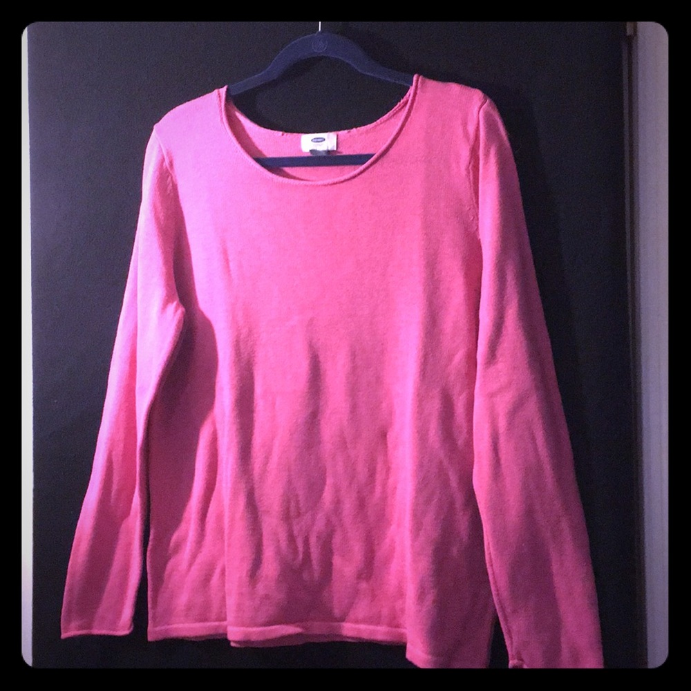 Hot Pink 100% Cotton light v neck sweater